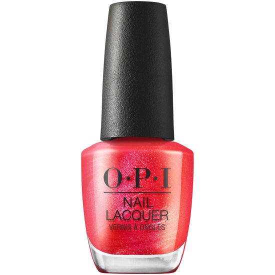 Picture of OPI Nail Lacquer Nail Polish Opaque Bright Red Shimmer Chip Resistant Nail Polish Vegan, Fast Drying, Streak Free