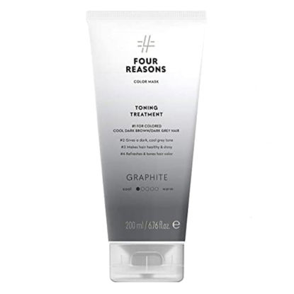 Picture of FOUR REASONS Color Mask - Graphite - (27 Colors) Toning Treatment, Color Depositing Conditioner, Tone & Enhance Color-Treated Hair - Semi Permanent Hair Dye, Vegan and Cruelty-Free, 6.76 fl oz
