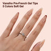 Picture of 150Pcs French Gel Nail Tips Almond, Vansiho Medium Nail Tips, Pre-French Tips Press on Nails, Acrylic Fake Nails for Nail Art DIY 15 Sizes