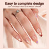 Picture of 150Pcs French Gel Nail Tips Almond, Vansiho Medium Nail Tips, Pre-French Tips Press on Nails, Acrylic Fake Nails for Nail Art DIY 15 Sizes