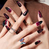 Picture of GLAMERMAID Winter Red Press on Nails Medium Almond, ThanksGiving Dark Glossy Jelly Soft Gel Glue on Nails Stiletto, Emo Fake Nails Short Oval, Reusable Acrylic Stick on False Nails Kit for Women