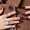 Picture of GLAMERMAID Winter Red Press on Nails Medium Almond, ThanksGiving Dark Glossy Jelly Soft Gel Glue on Nails Stiletto, Emo Fake Nails Short Oval, Reusable Acrylic Stick on False Nails Kit for Women