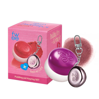 Picture of fwee Lip&Cheek Blurry Pudding Pot + Pendant Keyring | Slayyy | Random Colored Keyring | Makeup Blush, Buildable Lightweight, Multi-Use Soft Matte Finish | 5g