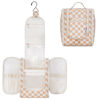Picture of Narwey Small Hanging Toiletry Bag Women Travel Makeup Bag Organizer Toiletries Bag for Travel Size Essentials Accessories Cosmetics (Medium, Light Checkerboard-1)