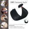 Picture of Honsoo Black Hair Extensions Jet Black 22in 70g 7pcs Clip In Human Hair Real Human Hair 100% Remy Human Long Soft Hair Like Your Own Hair