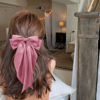 Picture of Large Hair Bows for Women Little Pink Silky Satin Hair Bow Hair Clips Long Tail French Hair Ribbon Coquette Bows Hair Accessories for Girls