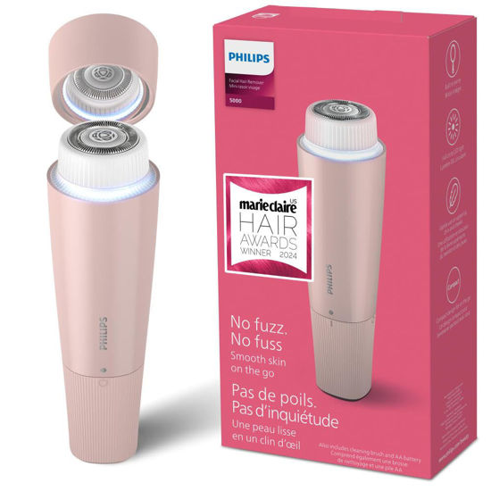 Picture of Philips Facial Hair Remover 5000 Series, Personal Groomer for Women, Cordless and Compact, with Hypoallergenic Head, Gentle and Quick Facial Hair Removal, Easy Touch-Ups, Model BRR454/00
