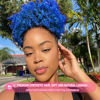Picture of rosmile Afro Puff Drawstring Ponytail Extension for Black Women, Premium Blue 80 Gram Short Synthetic Afro Puff Ponytail for Natural Hair, Clip on Kinky Drawstring Curly Ponytail Bun