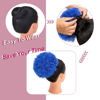 Picture of rosmile Afro Puff Drawstring Ponytail Extension for Black Women, Premium Blue 80 Gram Short Synthetic Afro Puff Ponytail for Natural Hair, Clip on Kinky Drawstring Curly Ponytail Bun