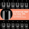 Picture of Short Square Soft Gel Nail Tips, BORNBYME 600 PCS Pre Buff Full Cover Shaped Nail Extenison Tips Half Matte Gel X Nail Tips Acrylic False Nail Tips