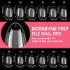 Picture of BORNBYME Short Almond Soft Gel Nail Tips, 120PCS Pre Buff Full Cover Shaped Nail Extenison Tips Half Matte Gel X Nail Tips Acrylic False Nail Tips