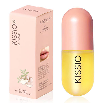 Picture of KISSIO Lip Plumper,Natural Lip Plumper for Day Use,Lip Plumping Gloss Make Lips Fuller and Moisturizing 5.5ml,Lip Mask,Hydrating & Reduce Fine Lines,Beautiful Fuller