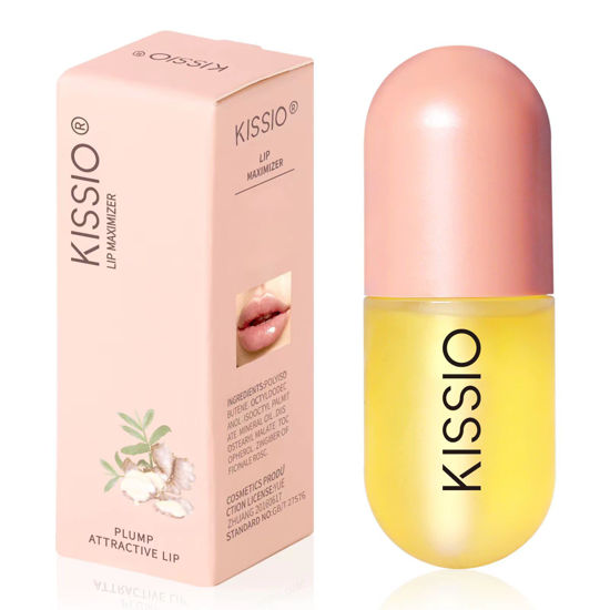Picture of KISSIO Lip Plumper,Natural Lip Plumper for Day Use,Lip Plumping Gloss Make Lips Fuller and Moisturizing 5.5ml,Lip Mask,Hydrating & Reduce Fine Lines,Beautiful Fuller