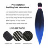 Picture of Dorsanee Ombre Blue Braiding Hair Pre Stretched 20 Inch 8 Packs Braiding Hair Extensions for Crochet Box Braids Twists Locs Hair Itch Free Soft Yaki Texture Hot Water Setting (20inch,#1B/Blue)