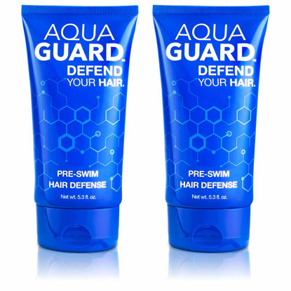Picture of AquaGuard Pre-Swim Hair Defense | Prevents Chlorine Damage + Softens Hair | Made in California | Color Safe, Great Scent | 5.3 oz (2 Pack)