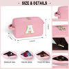 Picture of YOOLIFE Travel Cosmetic Bag Teen Girl Stuff - Letter Makeup Travel Bag Make Up Bag Makeup Brush Bag Makeup Bags for Women Corduroy Makeup Bag Toiletry Bag Daughter Girls Birthday Her Gifts Letter E