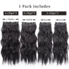 Picture of Black Hair Extensions, 4Pcs Clip in Hair Extensions, 20 Inches Long Curly Hair Extensions Clip ins, Soft Synthetic Hair Extensions (Color: Black)
