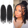 Picture of 2 Pack Passion Twist Crochet Hair 10 Inch Natural Black Pre-twisted Short Passion Twist Hair, Pre Looped Passion Twist Crochet Braids Bohemian Crochet Hair