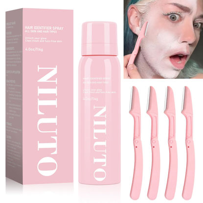 Picture of NILUTO Hair Identifier Spray for Face Shaving, Moisturizing and Skin Care Dermaplaner Spray,Skin Body Face Hair Identifier Spray Comfortable Face Shaving Powder Spray