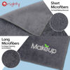 Picture of Orighty Makeup Remover Wash Cloths - Super Soft & Quick Dry Microfiber Face Towel, Absorbent Washcloths for Cleansing, Fingertip Face Towels for Makeup Removal, 13 x 13 inch, Pack of 1, 6 Count, Grey
