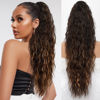 Picture of ORSUNCER Claw Clip ponytail extension 30" Pony Tail Clip in Hair Extensions Fluffy Natural Looking Synthetic Hairpiece for Women Brown with Blonde Highlights