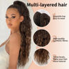 Picture of ORSUNCER Claw Clip ponytail extension 30" Pony Tail Clip in Hair Extensions Fluffy Natural Looking Synthetic Hairpiece for Women Brown with Blonde Highlights