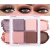 Picture of Eyeshadow Quads Blendable Glitter Matte Eyeshadow Palette,Purple Gold Nude Grapefruit Dark Brown Sparkly Four Eyeshadow Palette Makeup,Everyday Nature Long-Lasting Waterproof Women Girls Eyeshadow 2#