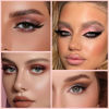 Picture of Eyeshadow Quads Blendable Glitter Matte Eyeshadow Palette,Purple Gold Nude Grapefruit Dark Brown Sparkly Four Eyeshadow Palette Makeup,Everyday Nature Long-Lasting Waterproof Women Girls Eyeshadow 2#