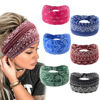Picture of Yeshan Wide Bandana headbands for Women Boho Bandeau Headbands Knot Hair Scarf Bands Stretch Floral Printed Non Slip Headbands Elastic Turban Head Wraps Thick African Headbands,Pack of 6
