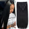 Picture of 30Inch Clip in Hair Extensions Real Human Hair Straight 8Pcs Remy Hair Extensions Clip in Human Hair with 18Clips Double Lace Weft 120g Natural Color