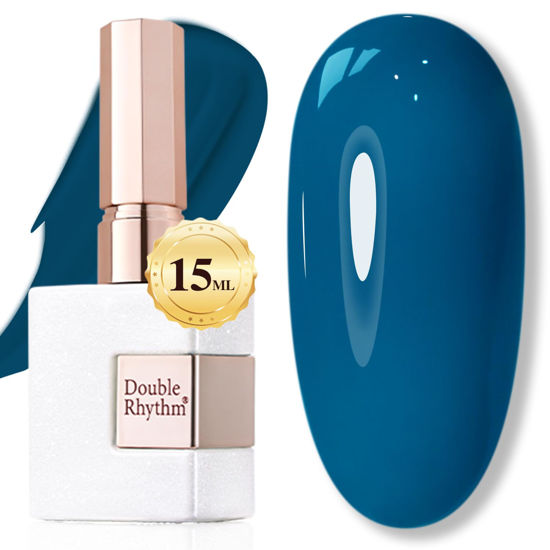 Picture of Double Rhythm 15ML Gel Polish Jelly Sheer Pastel Light Milky Color 1 PC 0.53 OZ Bottle UV Nail Polish Art Salon at Home for Women (Lake Blue-B-A1458)
