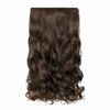 Picture of REECHO 14" 1-pack 3/4 Full Head Curly Wave Clips in on Synthetic Hair Extensions HE008 Hair pieces for Women 5 Clips 4.5 Oz Per Piece - Dark Chocolate Brown
