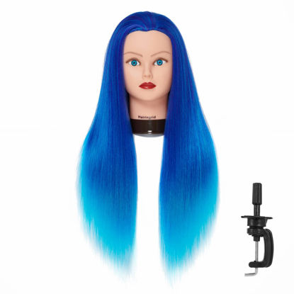 Picture of Hairingrid 26"-28" Mannequin Head Hair Styling Training Head Manikin Cosmetology Doll Head Synthetic Fiber Hair and Free Clamp Holder (R71919WD0320)