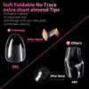 Picture of UNA GELLA Extra Short Almond Nail Tips 12 Sizes Short Almond Gel x Nail Tips 120Pcs Soft Gel Nail Tips Clear Full Cover Nail Tips Acrylic False Nails Press On Nails for Nail Extension DIY Salon