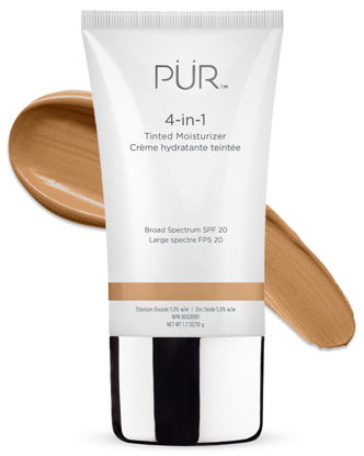 Picture of PUR Beauty 4-in-1 Tinted Moisturizer with SPF 20 - Hydrating Skin Tint Face Moisturizer, Primer & Foundation with Shea Butter, Aloe Vera & Vitamin B3 - Vegan Friendly, Paraben Free (Almond)