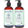 Picture of PURA D'OR ORGANIC Aloe Vera Gel Lavender (16 Oz X 2) All Natural - ZERO Artificial Preservatives - Deeply Hydrating & Moisturizing - Sunburn, Bug Bites, Rashes, Small Cuts, Eczema Relief - Skin & Hair