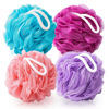 Picture of MTDLYICE Loofah Sponge 75g 4 Pack, Bath Sponge Soft Mesh Shower Puff Loofah for Women, Exfoliating Body Scrubber, lufas for Women, Shower Accessories (Purple Red Pink Blue)