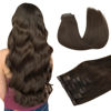 Picture of DOORES Hair Extensions Real Human Hair, Light Dark Brown 16 Inch 110g 7pcs, Clip in Hair Extensions Seamless Clip in Hair Extensions Remy Hair Extensions Invisi Edge Hair Extensions Straight Hair