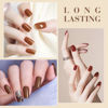 Picture of CANNI Brown Nude Gel Nail Polish - 6 Colors 9ML Brown Skin Tone Nude Roasted Chestnuts Beige Khaki Gel Nail Polish Set, Soak off UV LED Nail Gel DIY Manicure Winter Nail Salon