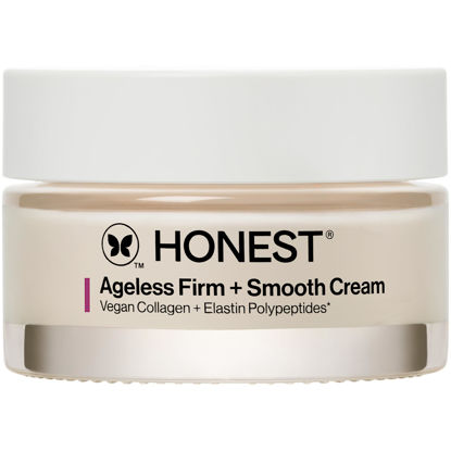 Picture of Honest Beauty Ageless Firm and Smooth Cream | Powered by Vegan Collagen and Elastin Polypeptides | Firmer, Smoother Looking Skin | Fragrance Free, EWG Verified, Vegan, Cruelty-Free | 1.7 fl oz