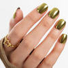 Picture of GLAMERMAID Press on Nails Extra Short Squoval, Winter Handmade Golden Chrome Gel Glue on Nails, 24Pcs Glossy Round Reusable UV Finish Fake Nails Acrylic False Nails Manicure Kits for Women