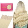 Picture of WENNALIFE Tape in Hair Extensions Human Hair, 20pcs 60g 26 inch Bleach Blonde Remy Hair Extensions Straight Human Hair Tape in Extensions Skin Weft Tape Extensions Human Hair