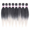 Picture of Dorsanee Ombre Grey Braiding Hair Pre Stretched 20 Inch 8 Packs Braiding Hair Extensions for Crochet Box Braids Twists Locs Hair Itch Free Soft Yaki Texture Hot Water Setting (20inch,#1B/Gray)