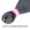 Picture of Dorsanee Ombre Grey Braiding Hair Pre Stretched 20 Inch 8 Packs Braiding Hair Extensions for Crochet Box Braids Twists Locs Hair Itch Free Soft Yaki Texture Hot Water Setting (20inch,#1B/Gray)