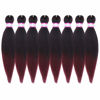 Picture of Pre-Stretched Braiding Hair Extensions-12 Inch 8 Packs Synthetic Braiding Hair Crochet Braids, Natural Easy Braid Crochet Hair, Hot Water Setting Professional Soft Yaki Straight Texture (#1B/bug)