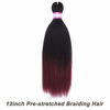 Picture of Pre-Stretched Braiding Hair Extensions-12 Inch 8 Packs Synthetic Braiding Hair Crochet Braids, Natural Easy Braid Crochet Hair, Hot Water Setting Professional Soft Yaki Straight Texture (#1B/bug)