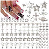Picture of BBATT-HAPPY 110PCS Star Nail Charms for Acrylic Nails,Silver Star Planet Cross Alloy Nail Art Decoration, Nail Stones Nail Jewels Accessories for Nail Art Supplies Manicure Craft DIY