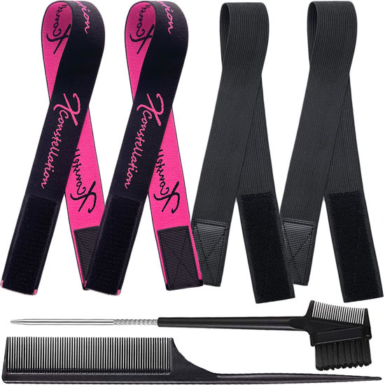 Picture of Elastic Bands for Wig Lace Front and Baby Hair - Wig Grip Headband Edge Wrap to Lay Edges and Keep Wigs in Place - 4 Pcs Wig Accessories