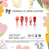 Picture of Christmas Press on Nails Short Almond MABKJLF Red Fake Nails Winter False Nails with Designs Christmas Hat Snowflake Glossy Glue on Nails Xmas Acrylic Nails for Women Girls 24 Pcs