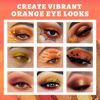 Picture of UCANBE Orange Eyeshadow Makeup Palette, 15 Colors Vibrant Shimmer Matte Glitter Eye Shadow Pallet, High Pigmented Warm Yellow Sunset Red Coral for Fall Cosplay Halloween Costume Parties Pumpkin Makeup